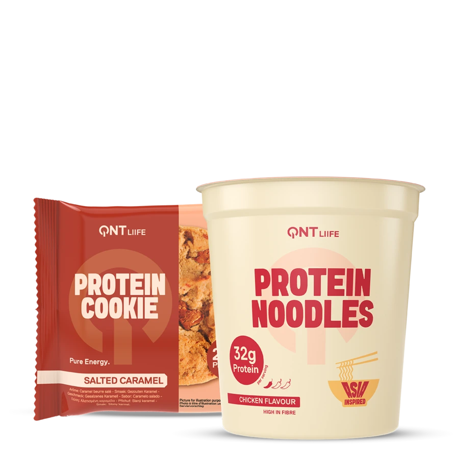 Pack QNT Protein Noodles Poulet et Protein Cookie Caramel salé