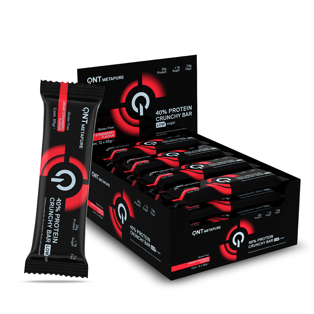 Barre protéinée QNT Metapure 40 Crunchy fraise 40 g