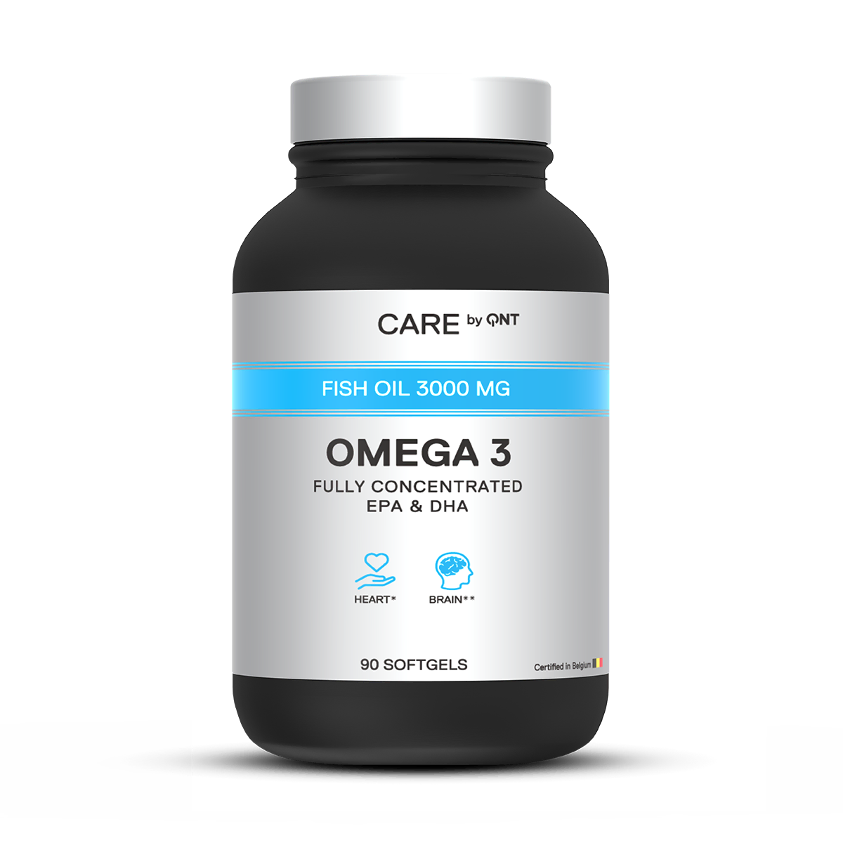 Complément alimentaire QNT Omega 3 3000 mg en capsules molles, acides gras oméga-3