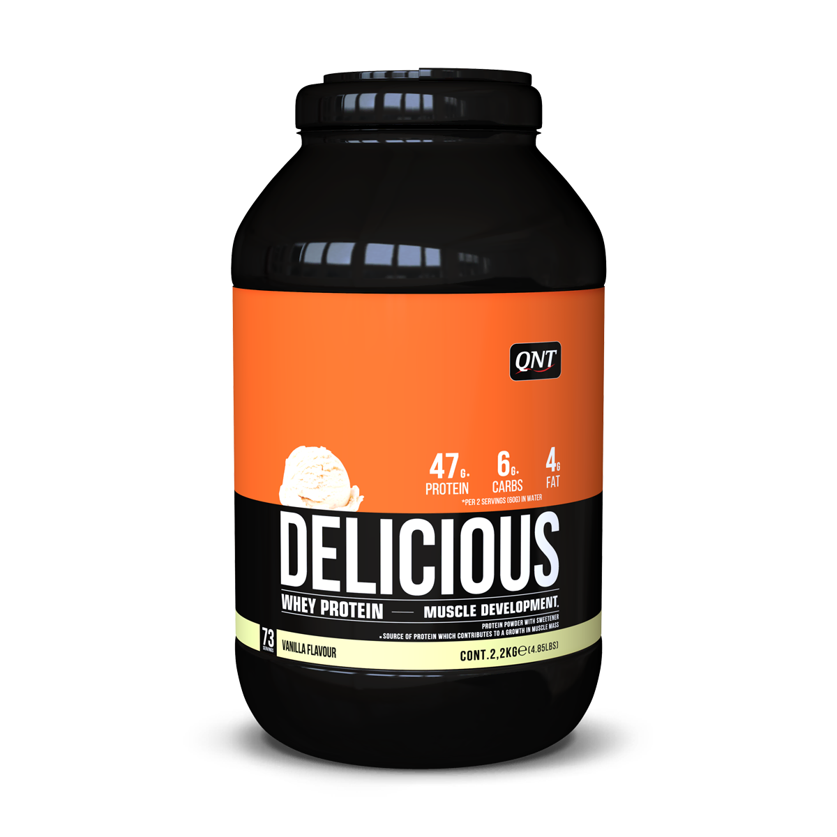 Delicious Whey Protéine QNT Vanille 2,2 kg, protéine whey en poudre à mélanger