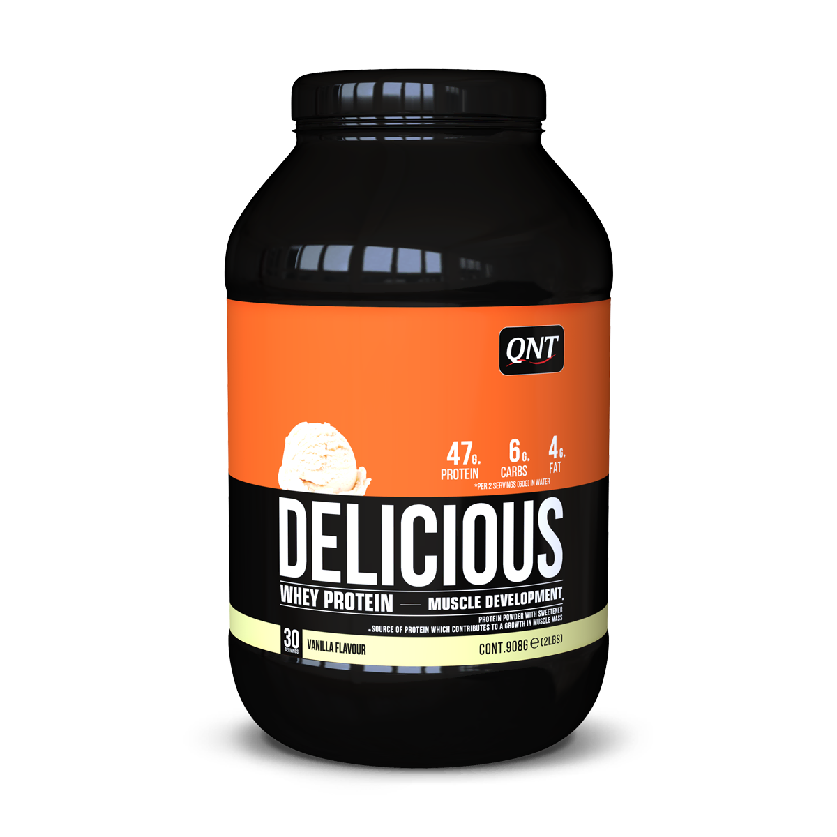 Delicious Whey Protéine QNT Vanille 908 g, protéine whey en poudre à mélanger