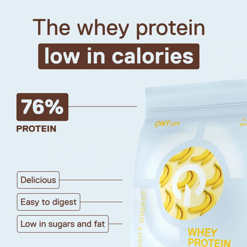 QNT LIIFE Light Digest Whey Protein Banana flavor - Light and easy-to-digest whey, 500g bag, indulgent banana taste