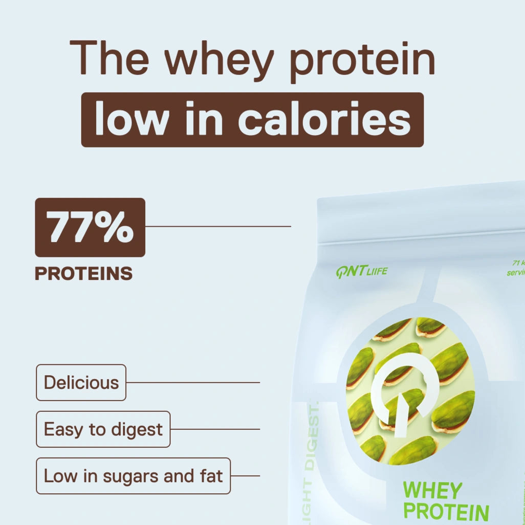 QNT LIIFE Light Digest Whey Protein Pistachio flavor - Light and easy-to-digest whey, 500g bag, mild pistachio notes
