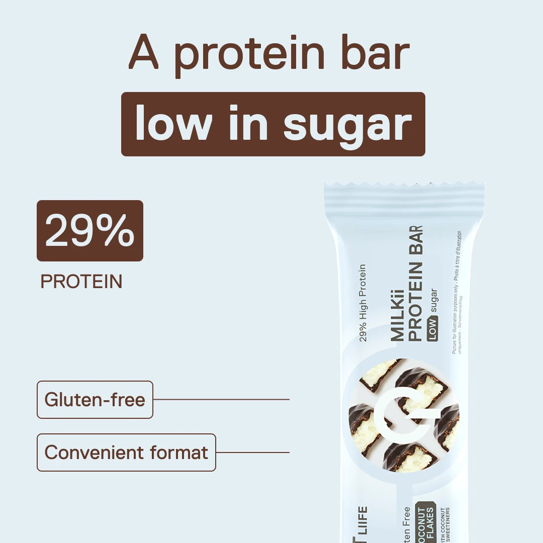 QNT LIIIFE Milkii Protein Bar Coconut Flakes – low-sugar protein bar