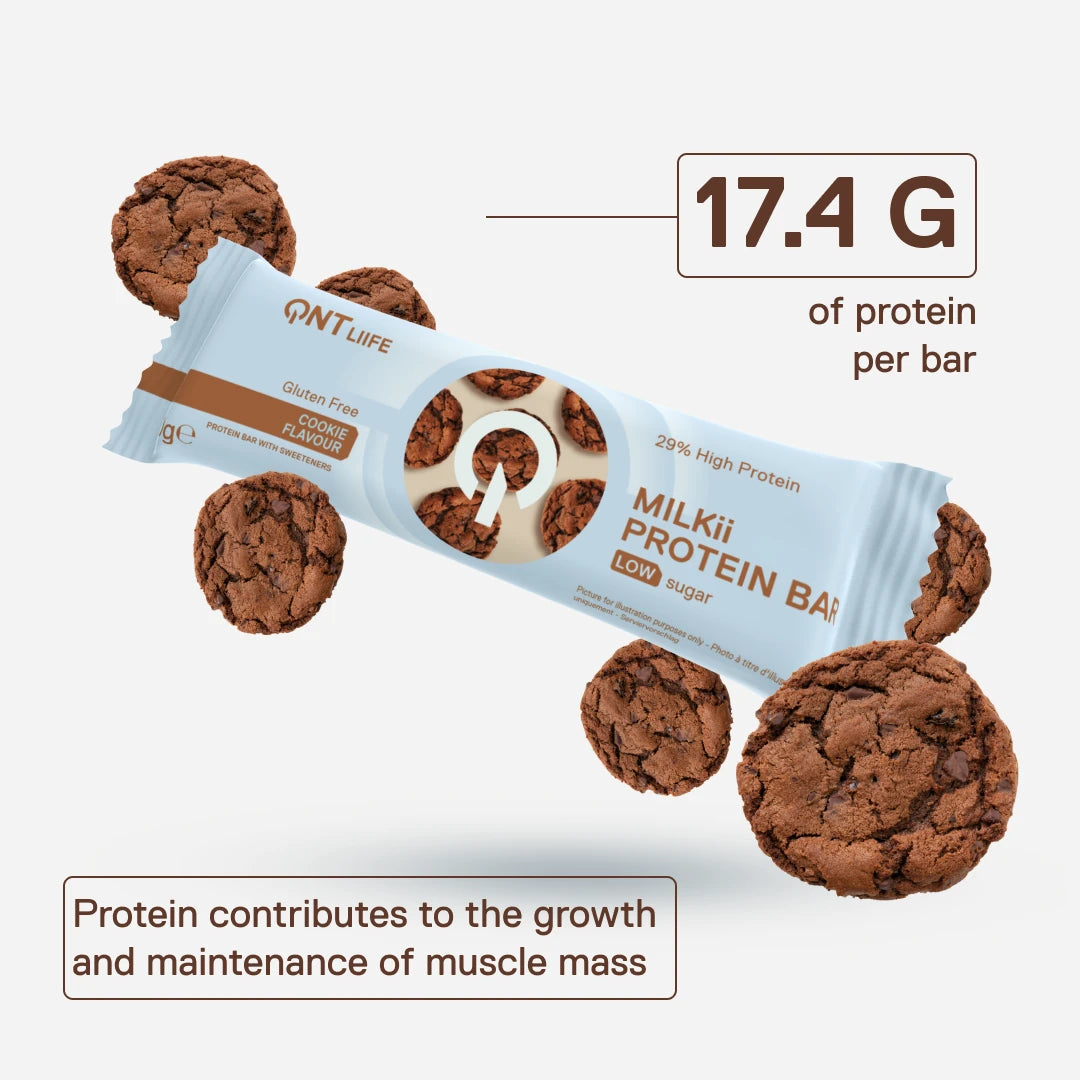 QNT LIIIFE Milkii Protein Bar Cookie – 17.4 g of protein per bar