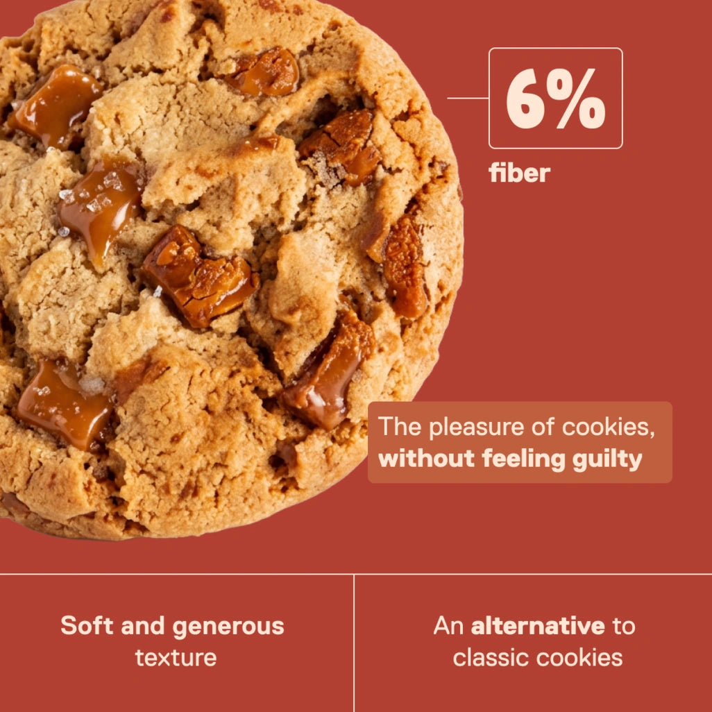 QNT LIIFE Protein Cookie Salted Caramel flavor - 15g protein per cookie, 244 kcal, balanced macros