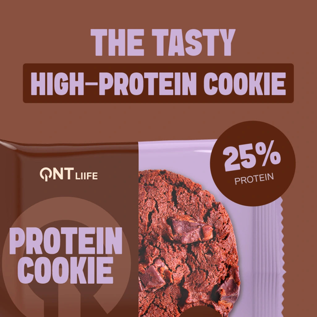 QNT LIIFE Protein Cookie Chocolate Chips flavor - Soft protein cookie with chocolate chips, 25% protein, 60g per cookie