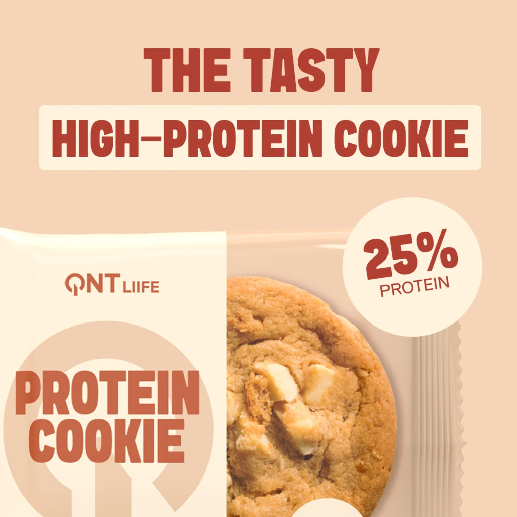 QNT LIIFE Protein Cookie White Chocolate flavor - Soft protein cookie with white chocolate, 25% protein, 60g per cookie
