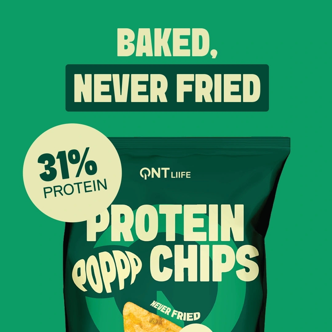 QNT LIIFE Protein Pop Chips Sour Cream & Onion flavor - Creamy-flavored protein chips, 33% protein, 50g pack
