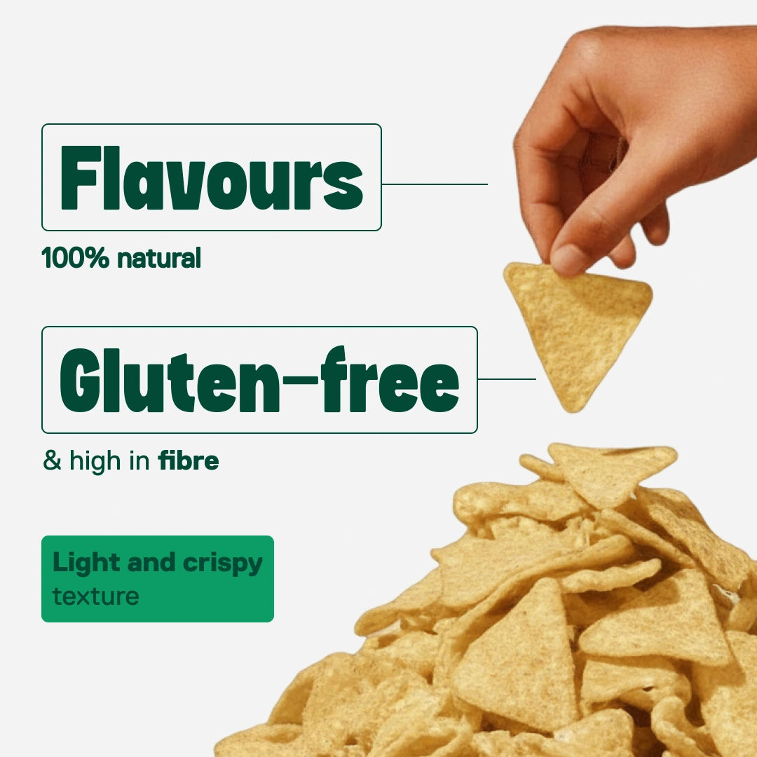 Protein chips QNT LIIFE Sour Cream & Onion flavor as a tasty break - Light crunch from popping, 50g pack