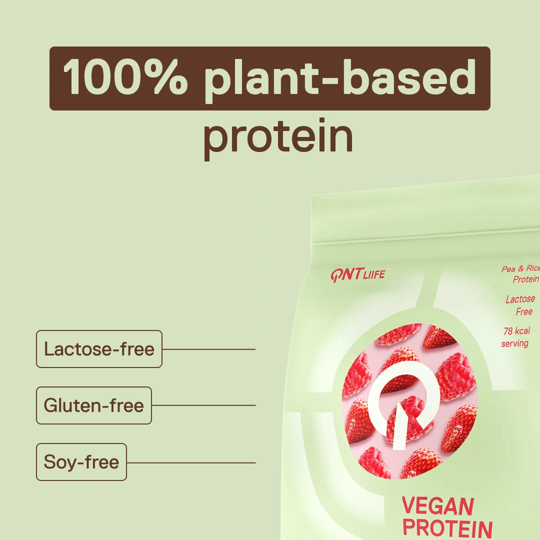 Vegan Protein LIIFE red berries — 100% pea and rice plant protein, fresh fruit flavour