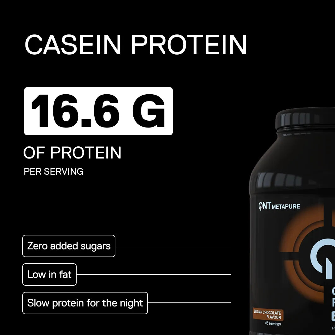 QNT METAPURE Casein Protein Micellar Chocolate flavor - slow-release protein, ideal before sleep or between meals