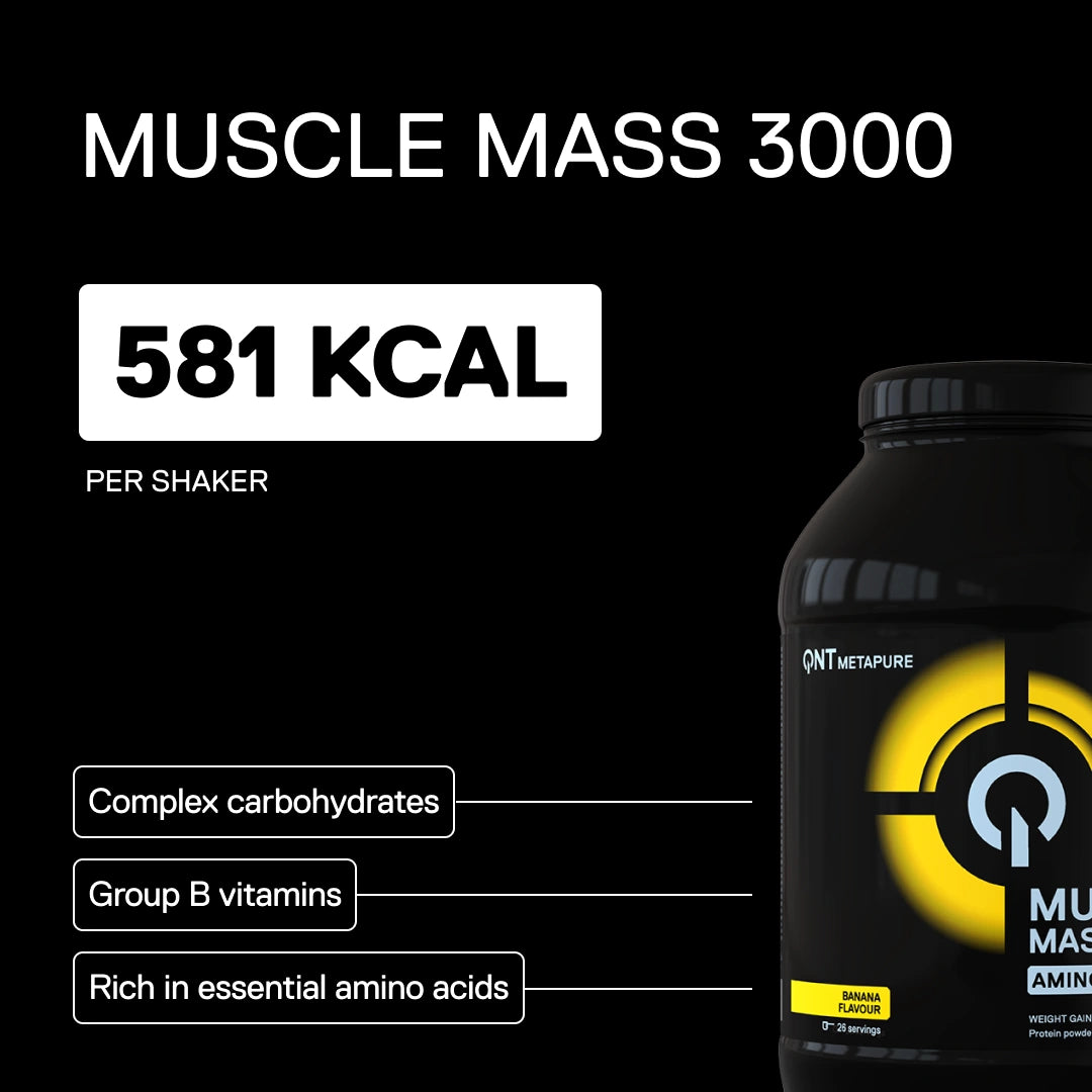 QNT Metapure Muscle Mass 3000 protein mass gainer — Banana — visual 1