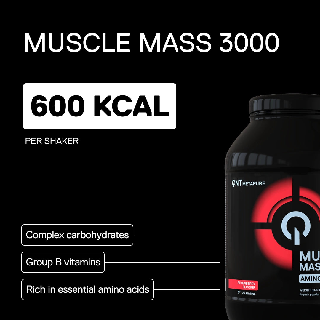 QNT Metapure Muscle Mass 3000 protein mass gainer — Strawberry — visual 1
