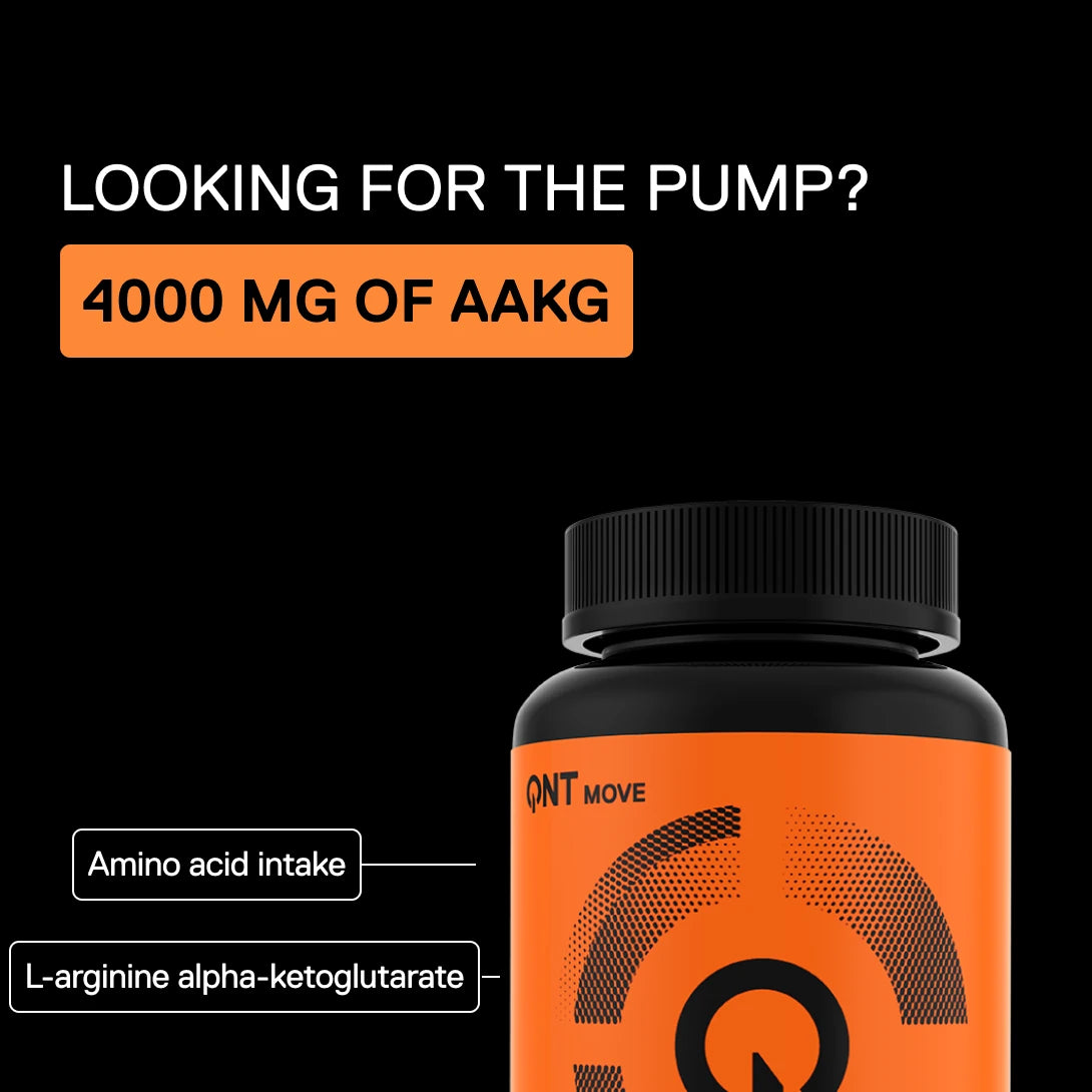 QNT MOVE AAKG 4000 mg supplement with L-arginine alpha-ketoglutarate for athletes