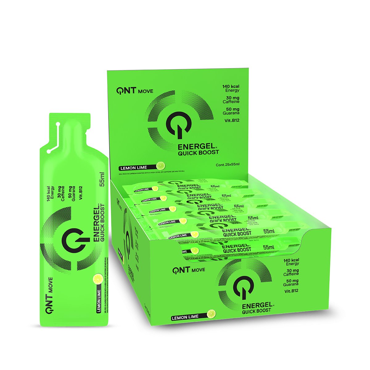 Gel énergétique QNT Energel Quick Boost citron-citron vert 55 ml