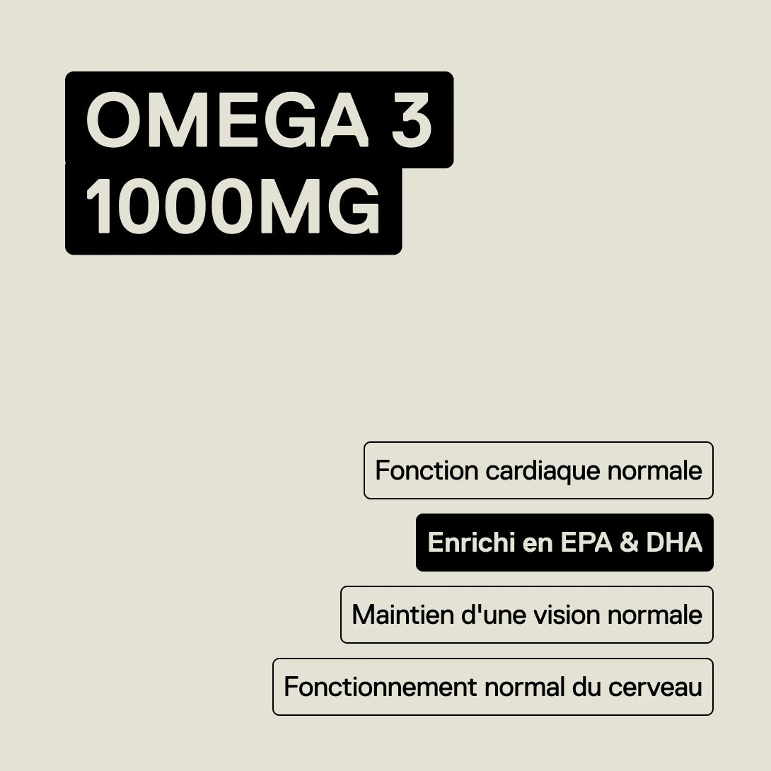 Visuel QNT Omega 3 1000 mg : fonction cardiaque normale, enrichi en EPA et DHA, vision et cerveau normaux