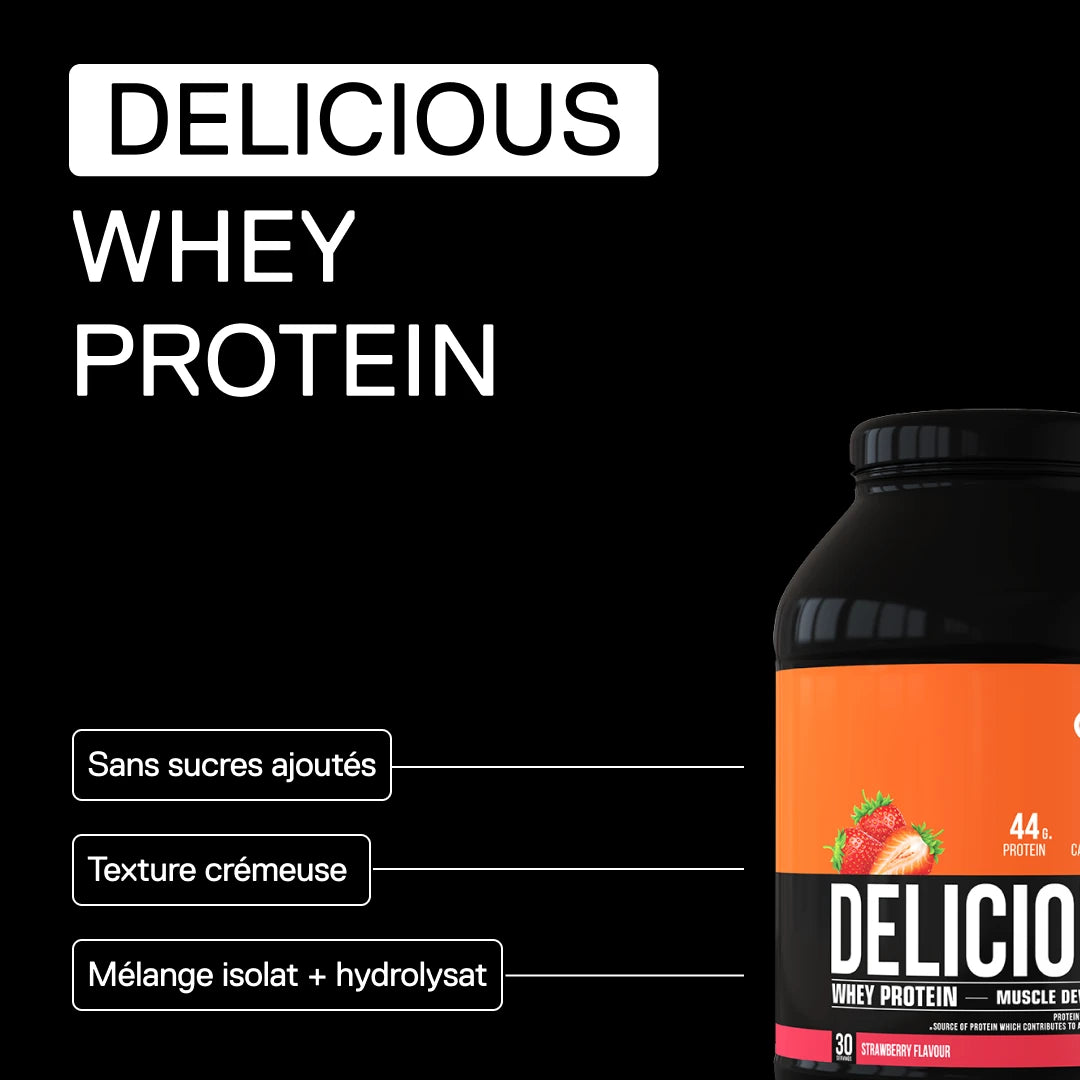 QNT Delicious Whey Protein Fraise – sans sucres ajoutés et texture crémeuse