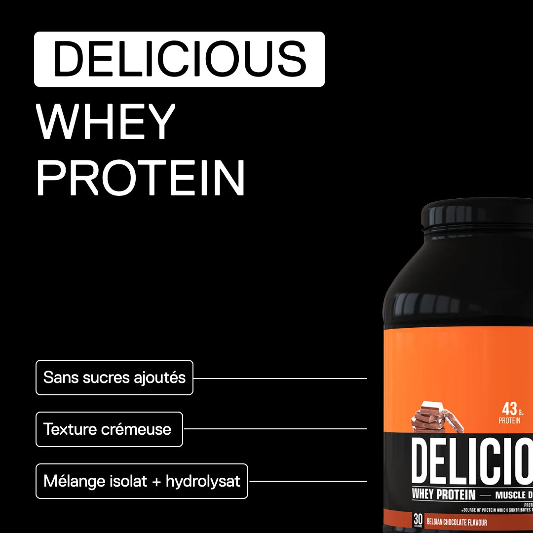 QNT Delicious Whey Protein Chocolat Belge – sans sucres ajoutés et texture crémeuse