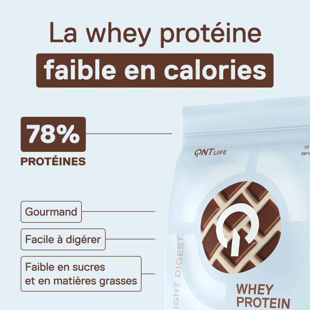 QNT LIIFE Light Digest Whey Protéine saveur Chocolat belge - Whey légère et facile à digérer, sachet de 500 g, l'authentique chocolat belge