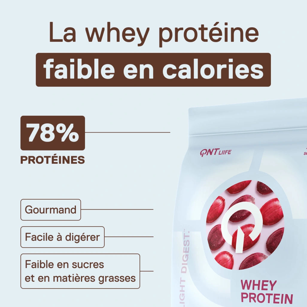 QNT LIIFE Light Digest Whey Protéine saveur Bonbon fruité - Whey légère et facile à digérer, sachet de 500 g, notes sucrées et fruitées