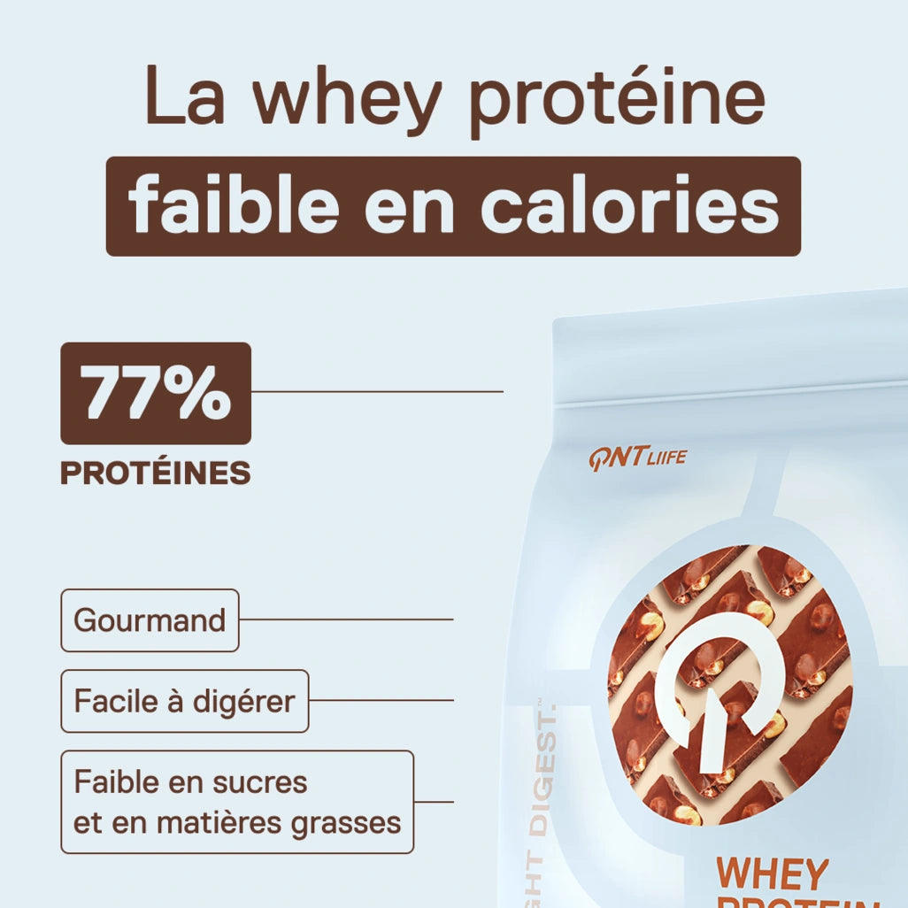 QNT LIIFE Light Digest Whey Protéine saveur Chocolat noisette - Whey légère et facile à digérer, sachet de 500 g, alliance chocolat-noisette