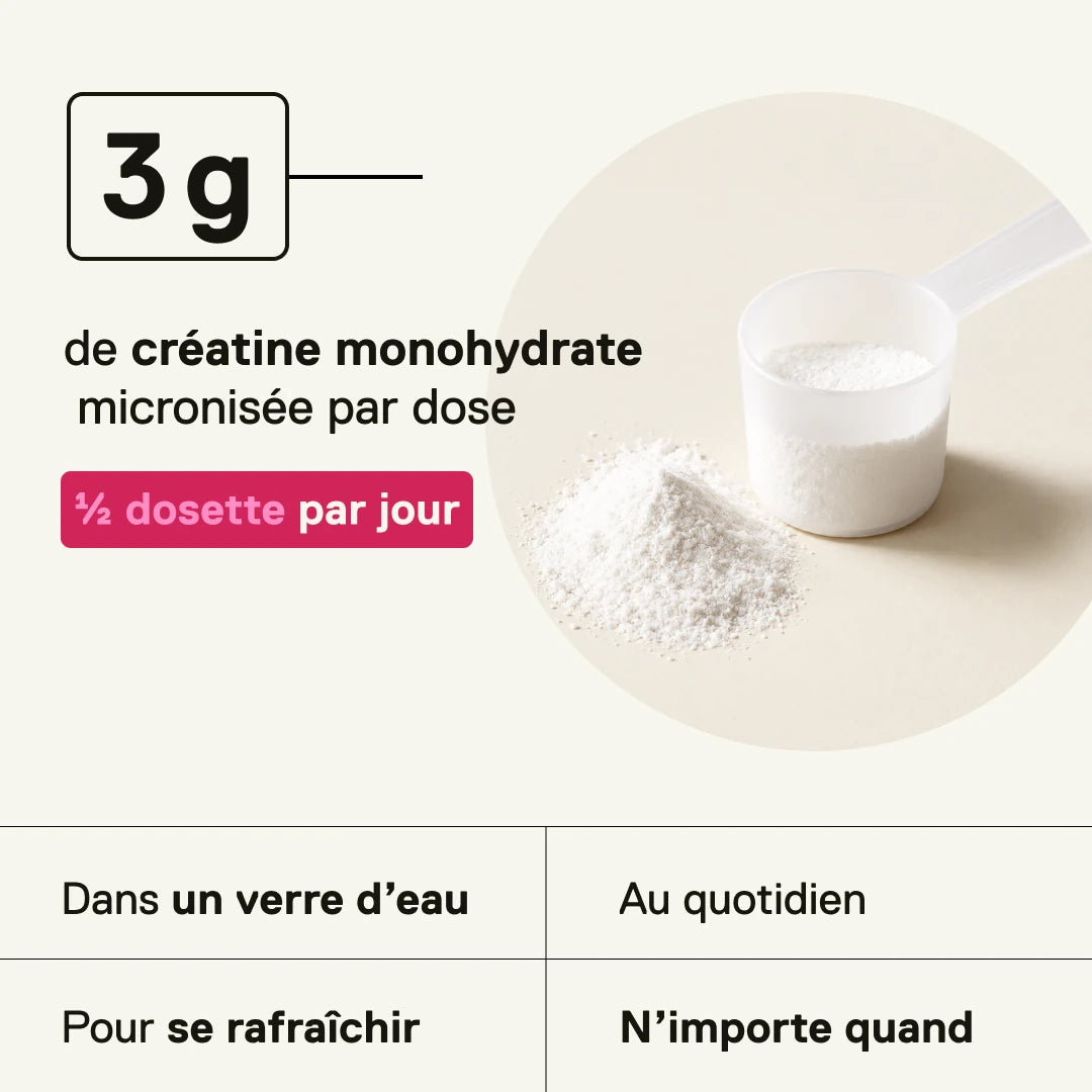 QNT LIIFE Créatine Micronisée Fruits Rouges – 3 g de créatine monohydrate par dose