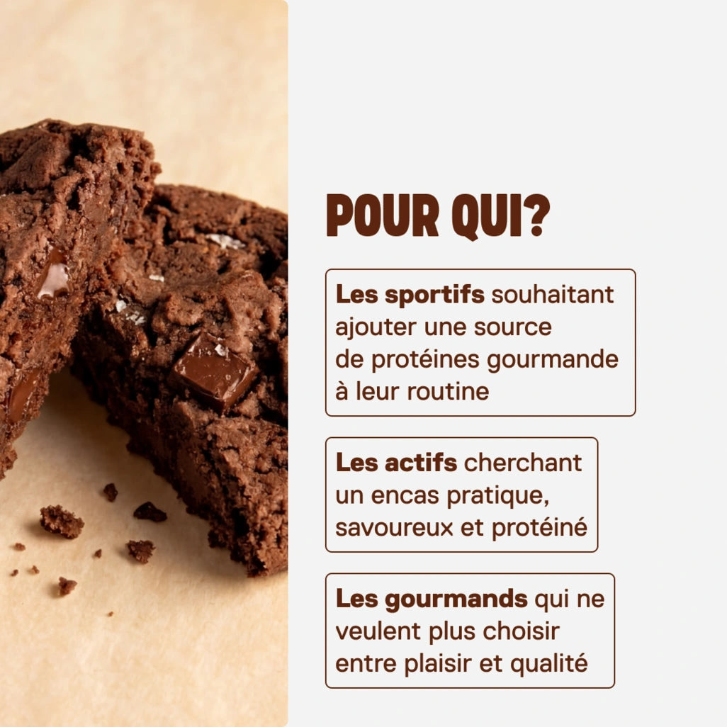Cookie protéiné QNT LIIFE saveur Pépites de chocolat en collation gourmande - Texture moelleuse, 60 g par portion individuelle