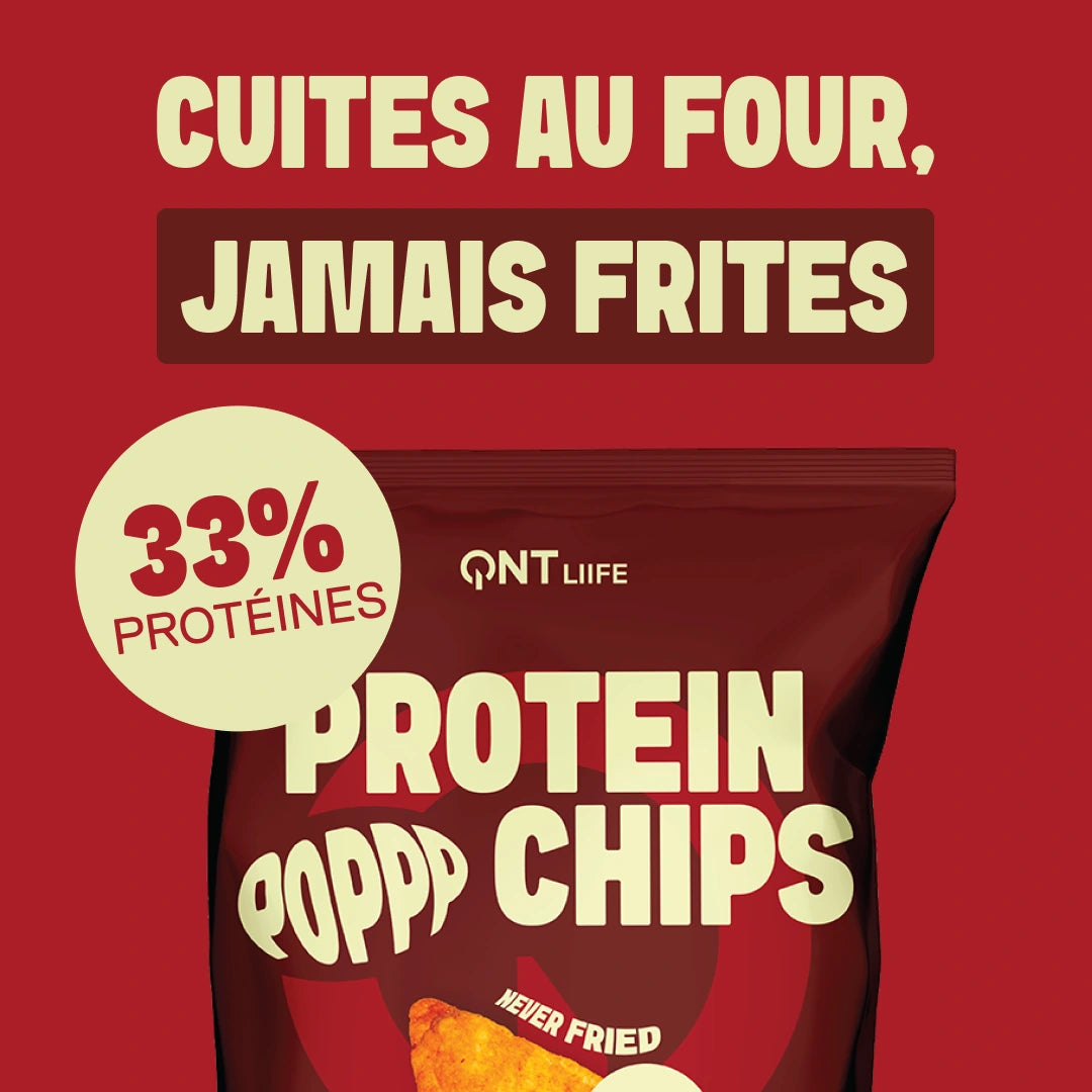 QNT LIIFE Protein Pop Chips saveur Barbecue - Chips protéinées croustillantes obtenues par popping, 33% de protéines, sachet de 50 g