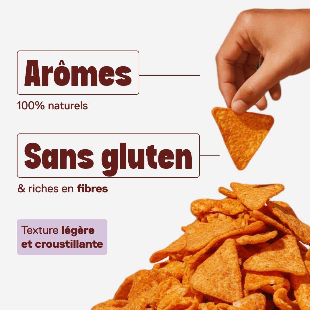 Chips protéinées QNT LIIFE saveur Barbecue en collation - Texture aérée et croustillante grâce au popping, 50 g par portion individuelle