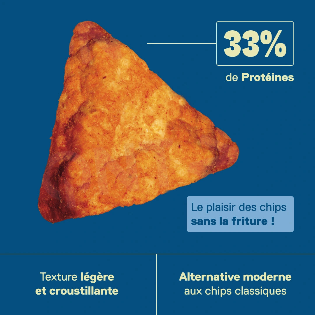 QNT LIIFE Protein Pop Chips saveur Paprika - 16,5g de protéines et 7,5g de fibres par sachet, riches en protéines