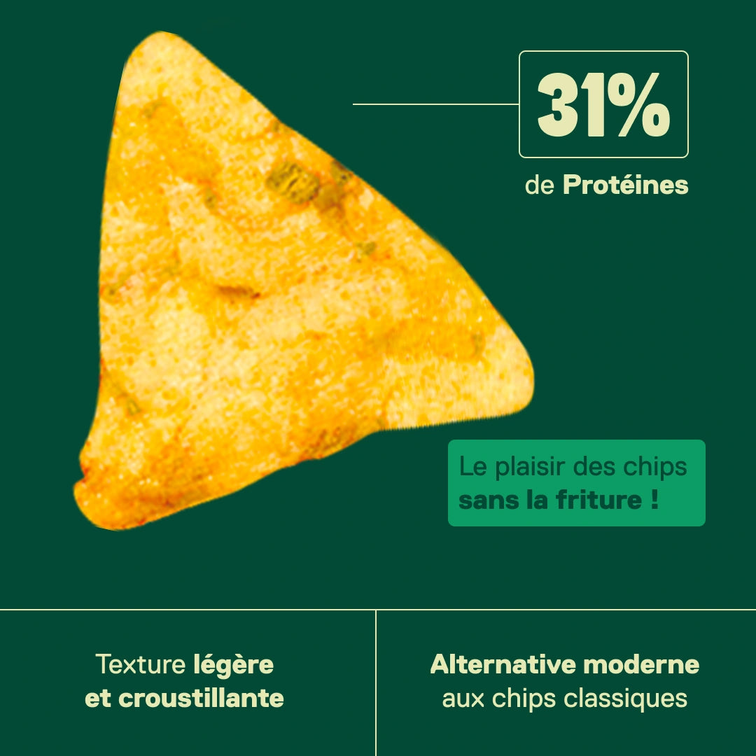 QNT LIIFE Protein Pop Chips saveur Crème aigre & Oignon - 16,5g de protéines et 6,5g de fibres par sachet, faibles en sucres