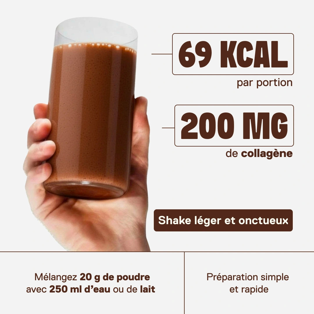 Skinny Protein chocolat belge — L-carnitine, collagène et vitamines B pour soutenir le quotidien