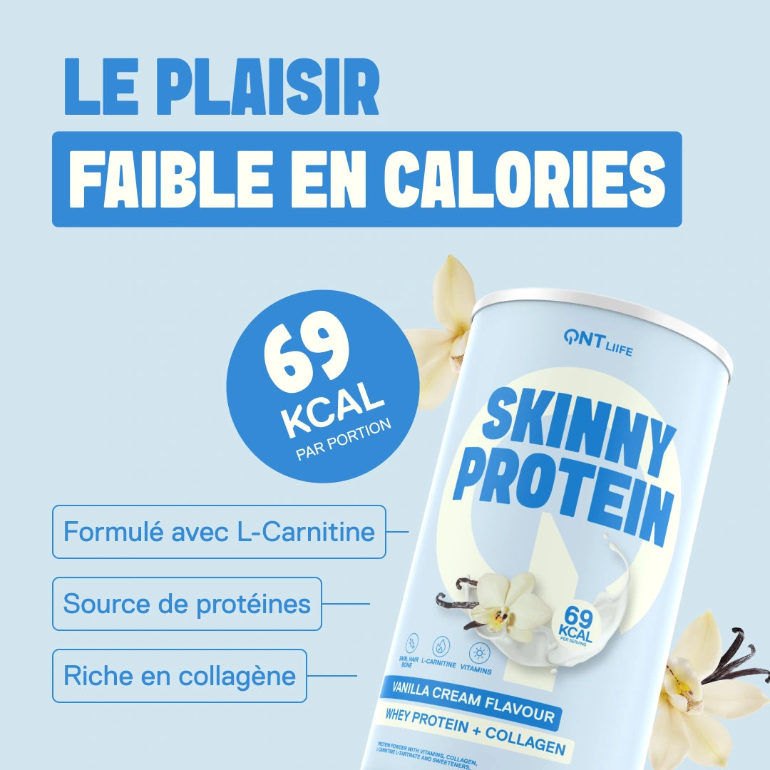 Skinny Protein LIIFE vanille — protéines 12 g par dose, saveur crème vanille douce