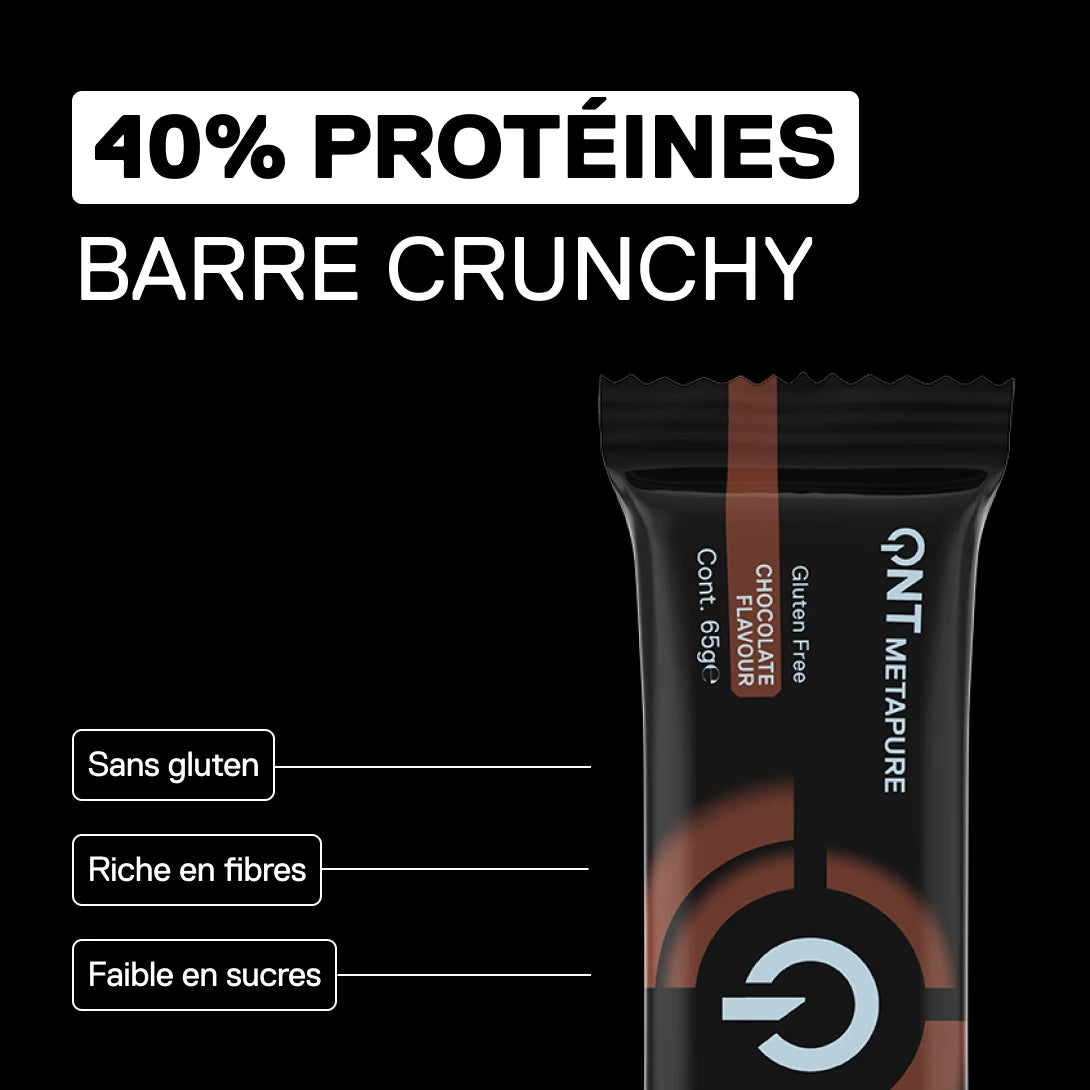 QNT Metapure 40% Barre Protéinée Crunchy — Chocolat — visuel 1