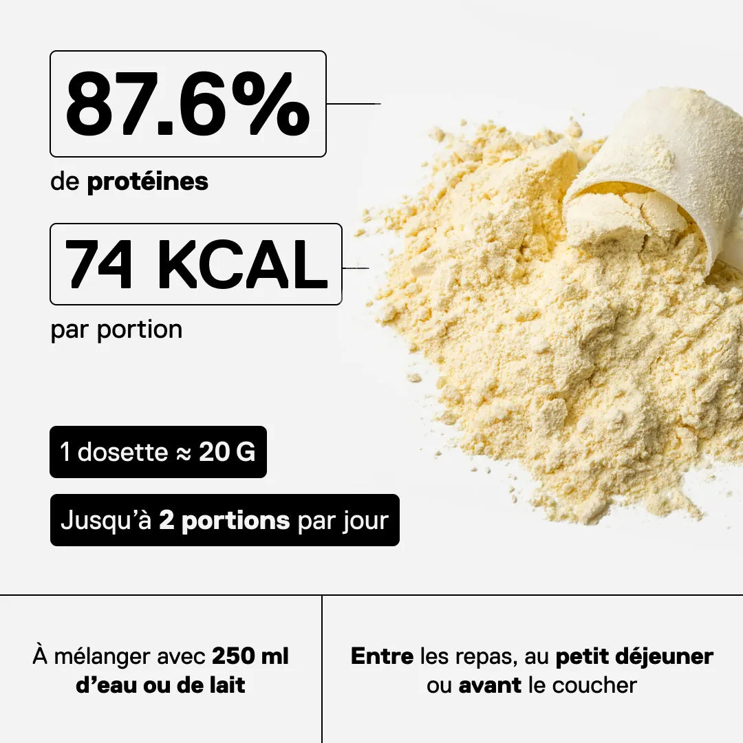 QNT METAPURE Caséine Micellaire saveur Vanille - 24g de protéines par portion de 30g, faible en sucres, faible en lipides