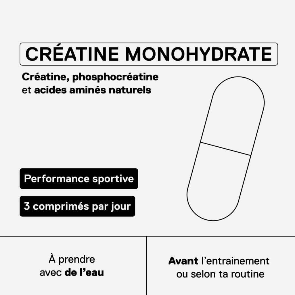 Créatine monohydrate METAPURE — bénéfices et dosage en comprimés pour les efforts courts et intenses