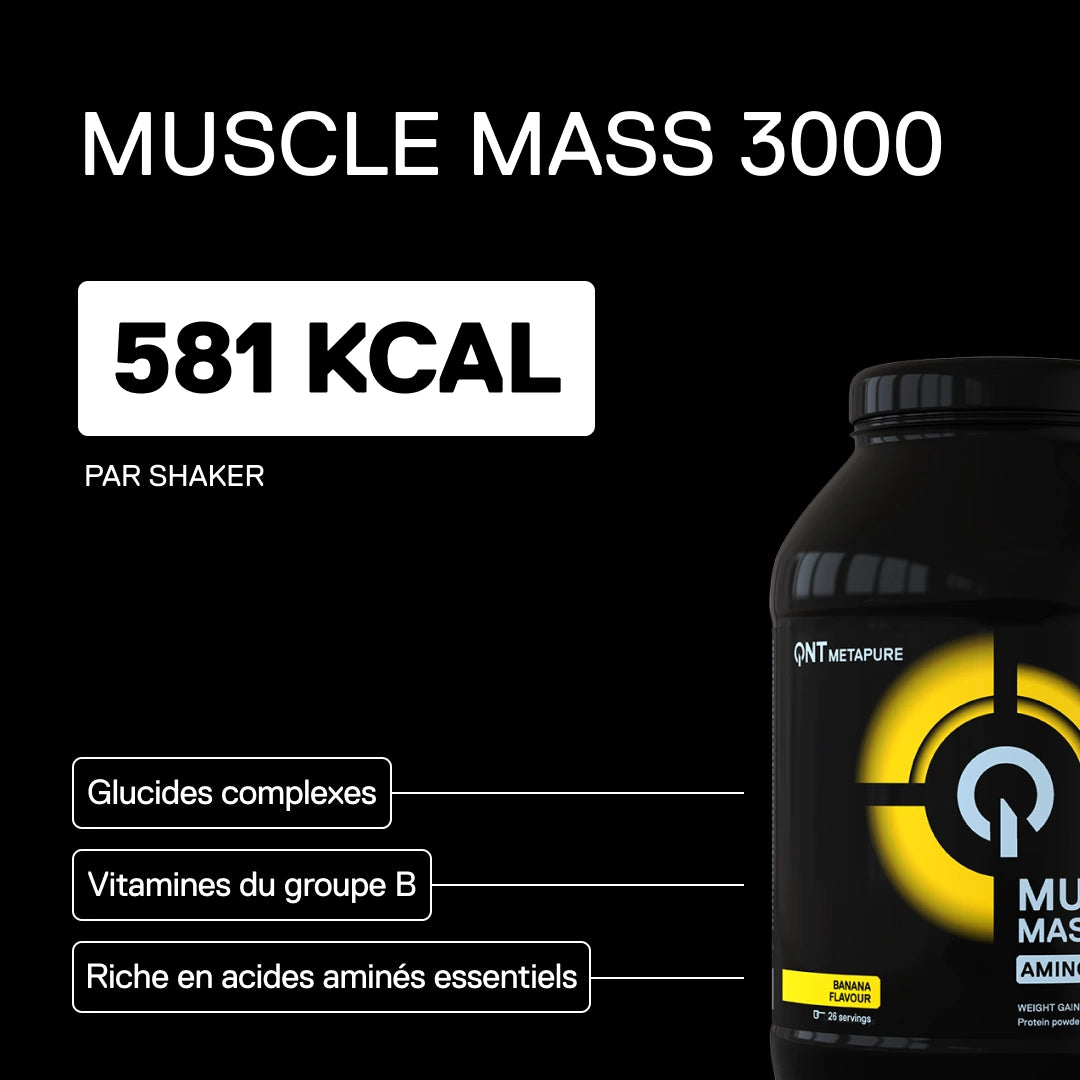 QNT Metapure Muscle Mass 3000 gainer protéiné — Banane — visuel 1