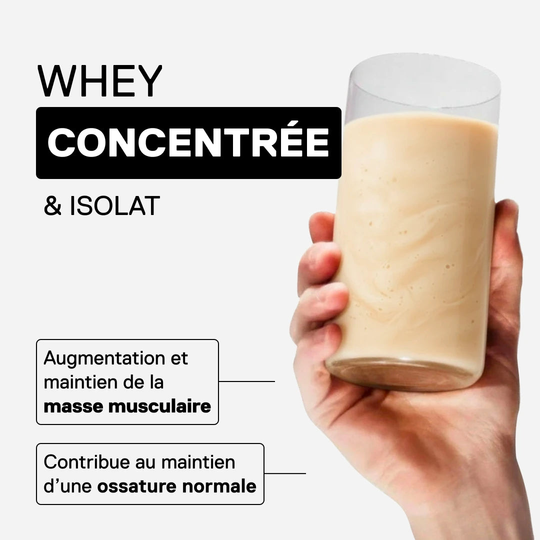 Prime Whey QNT saveur Banane à mélanger - Texture lisse au shaker, goût fruité, pour une routine sportive