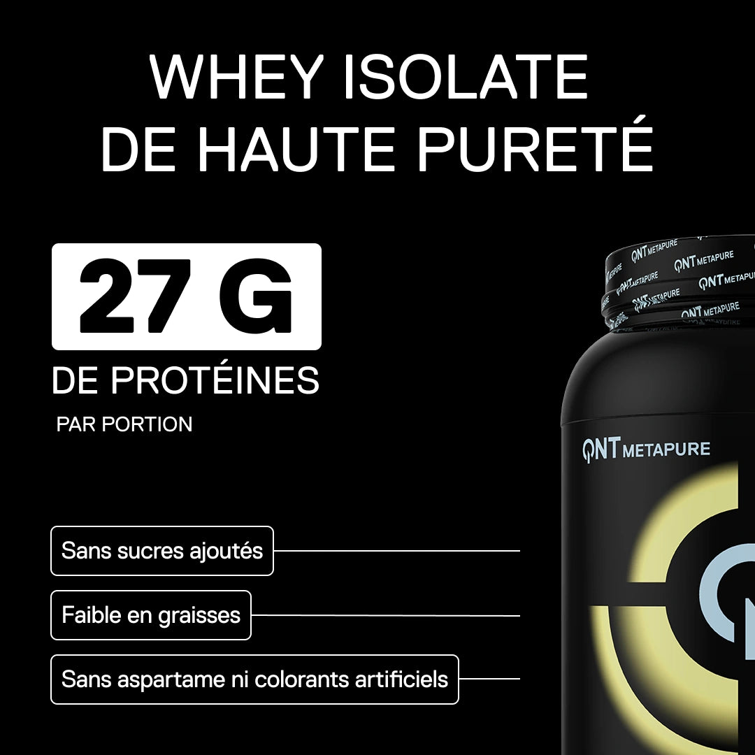Metapure Whey Isolate Zero QNT vanille, protéine whey isolate haute pureté
