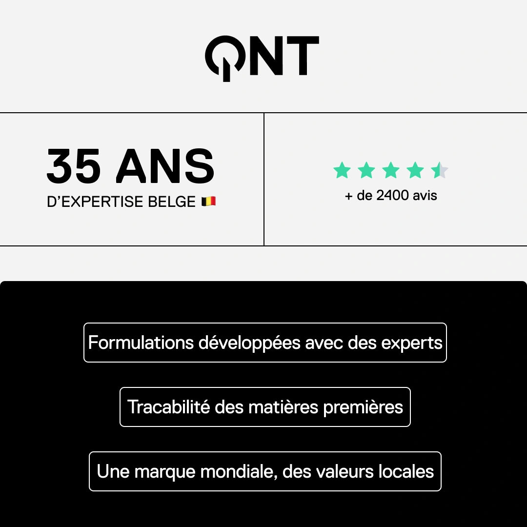 QNT Sport : 35 ans d'expertise belge en nutrition sportive, formulations scientifiquement éprouvées