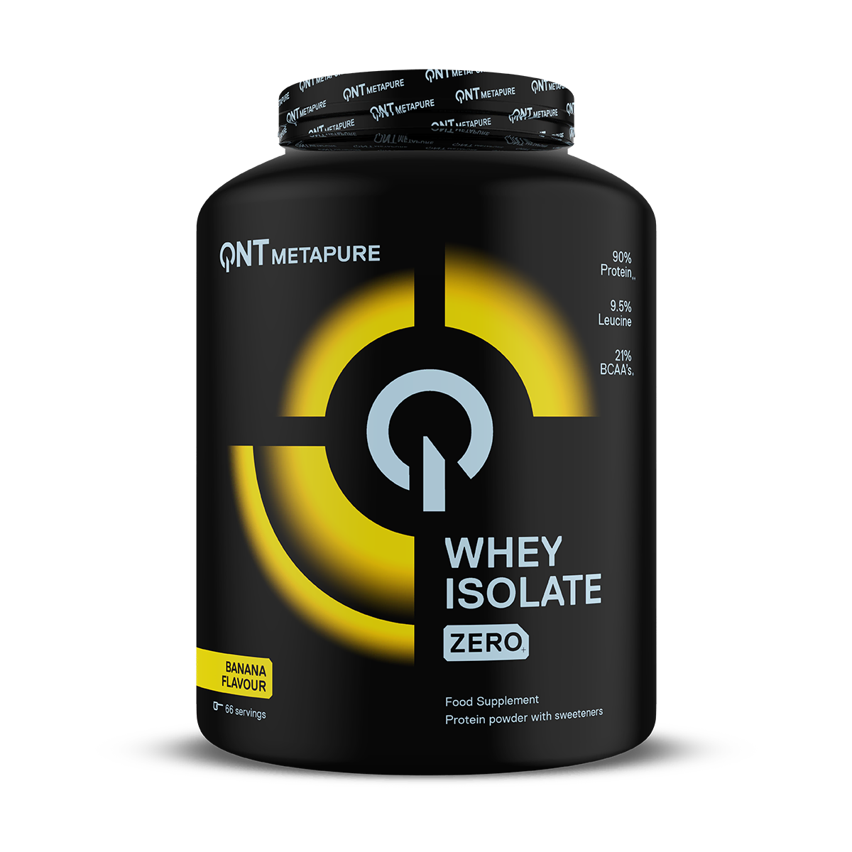 Metapure Whey Isolate Zero QNT Banane 2 kg, protéine whey isolate en poudre sans sucres ajoutés