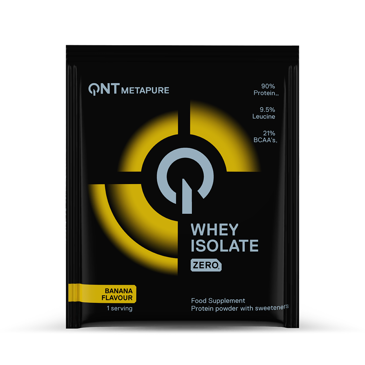 Metapure Whey Isolate Zero QNT Banane 30 g, protéine whey isolate en poudre sans sucres ajoutés