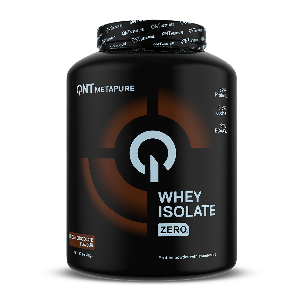 Metapure Whey Isolate Zero QNT Chocolat belge 2 kg, protéine whey isolate en poudre sans sucres ajoutés