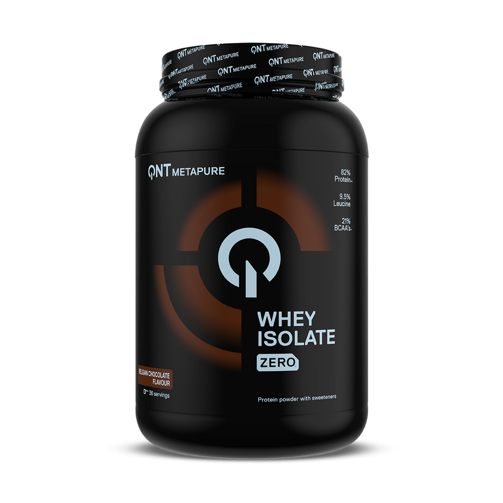 Metapure Whey Isolate Zero QNT Chocolat belge 908 g, protéine whey isolate en poudre sans sucres ajoutés