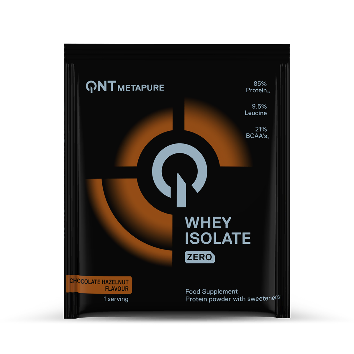 Metapure Whey Isolate Zero QNT Chocolat noisette 30 g, protéine whey isolate en poudre sans sucres ajoutés