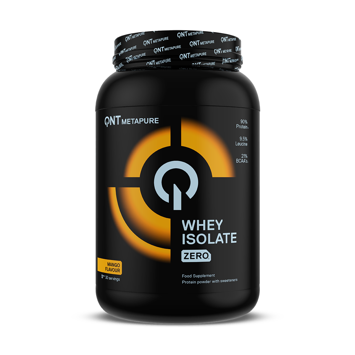 Metapure Whey Isolate Zero QNT Mangue 908 g, protéine whey isolate en poudre sans sucres ajoutés