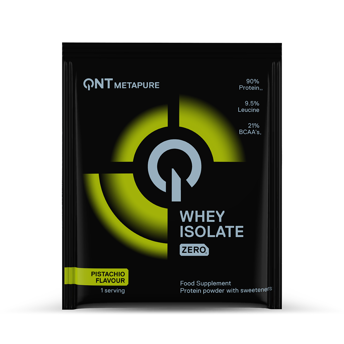 Metapure Whey Isolate Zero QNT Pistache 30 g, protéine whey isolate en poudre sans sucres ajoutés