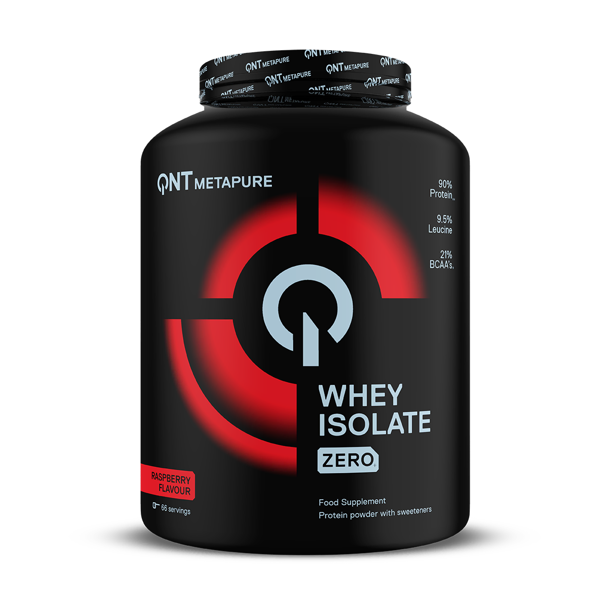 Metapure Whey Isolate Zero QNT Framboise 2 kg, protéine whey isolate en poudre sans sucres ajoutés