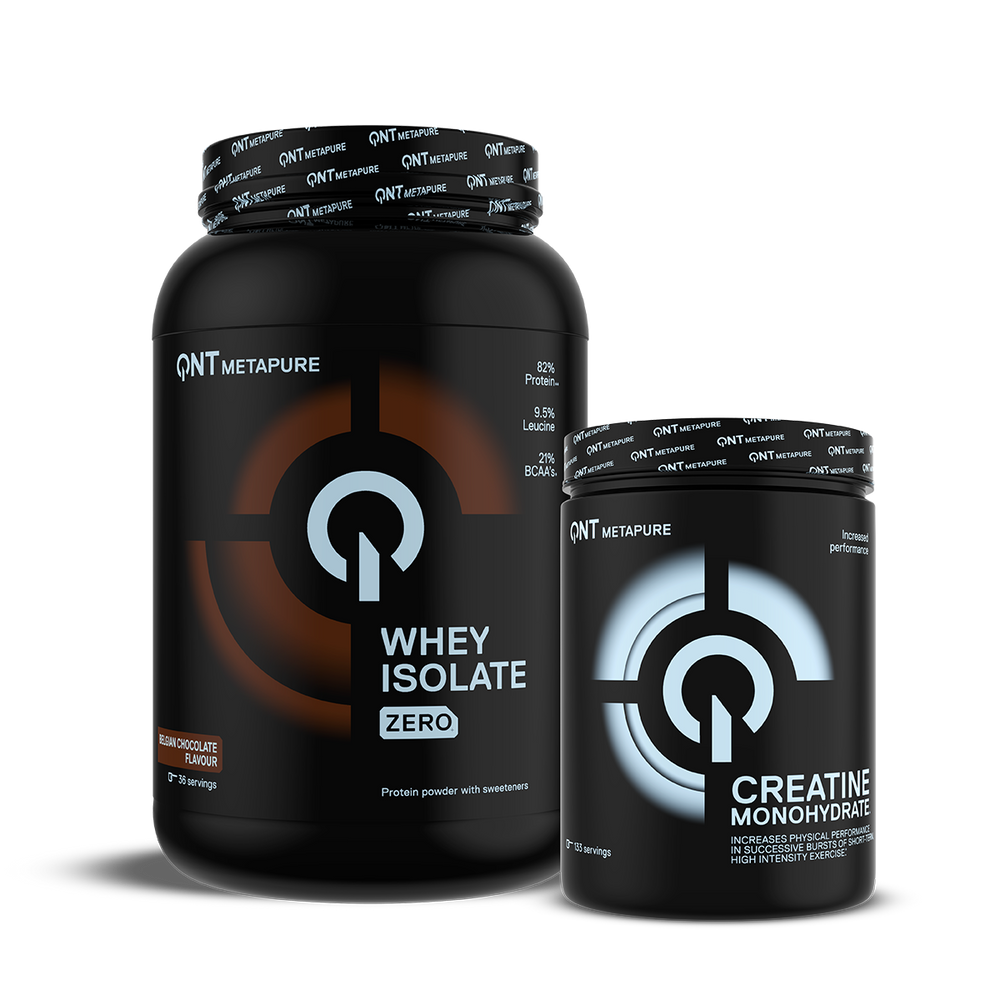 Performance Pack QNT : Metapure Whey Isolate Zero Belgian chocolate 908 g and Creatine Monohydrate 800 g